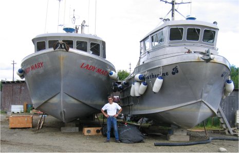 Bristol Bay Gillneters
These are the boats that my brother and I use for our salmon fisheries in Bristol Bay, Alaska.  The southeastern Bering Sea.  32' long, 15.5' beam.  20,000 - 22,000 lbs. dry weight.  30,000 lb fish holding capacity.
