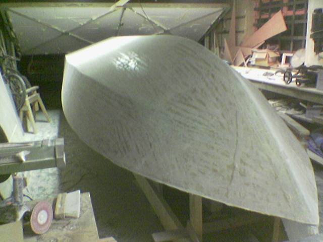 Initial Sanding after Hull glassing
What a mess, this is a REAL pain in the b....
