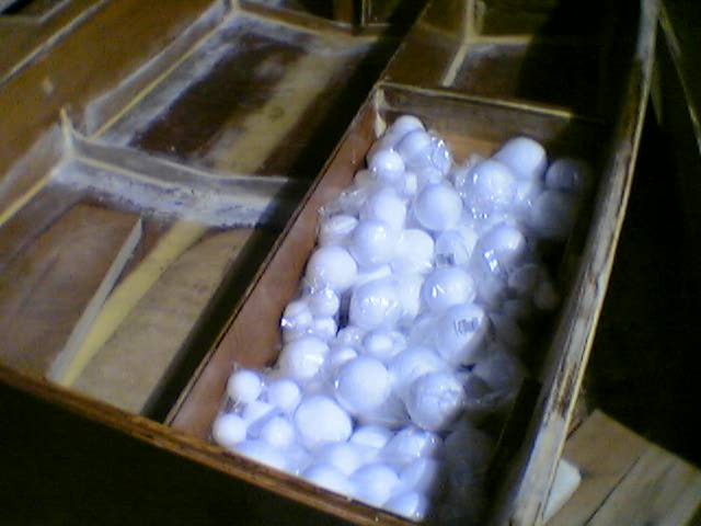 Styrofoam balls for flotation

