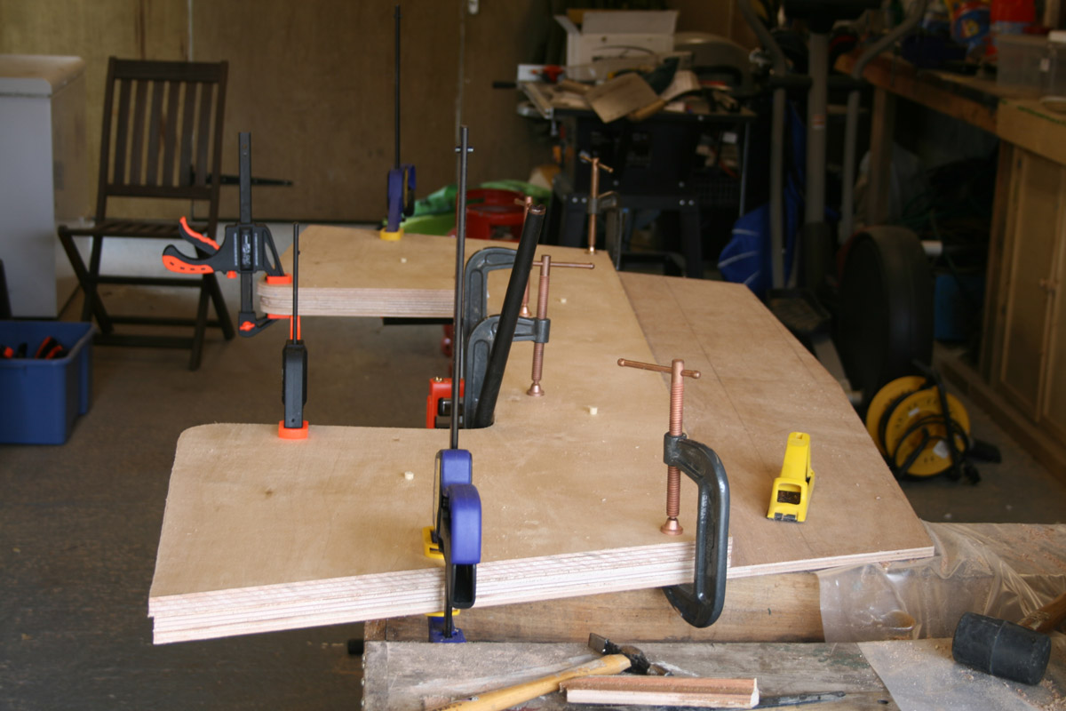 roughed out clamping boards

