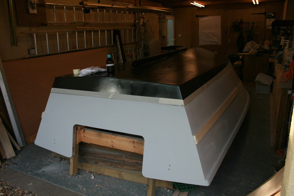 fully primed, sanded with 320 grit & masked for paint,transom view
Keywords: FS17