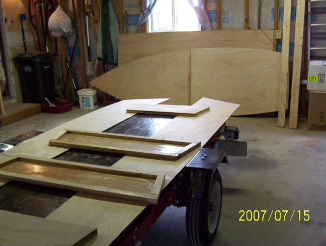 bottom panel and sides and  
three layer transom complete
