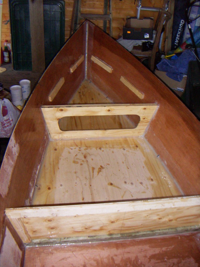 Fibreglassed in the Transom seat frame
Fibreglassed in the Transom seat frame and bow
