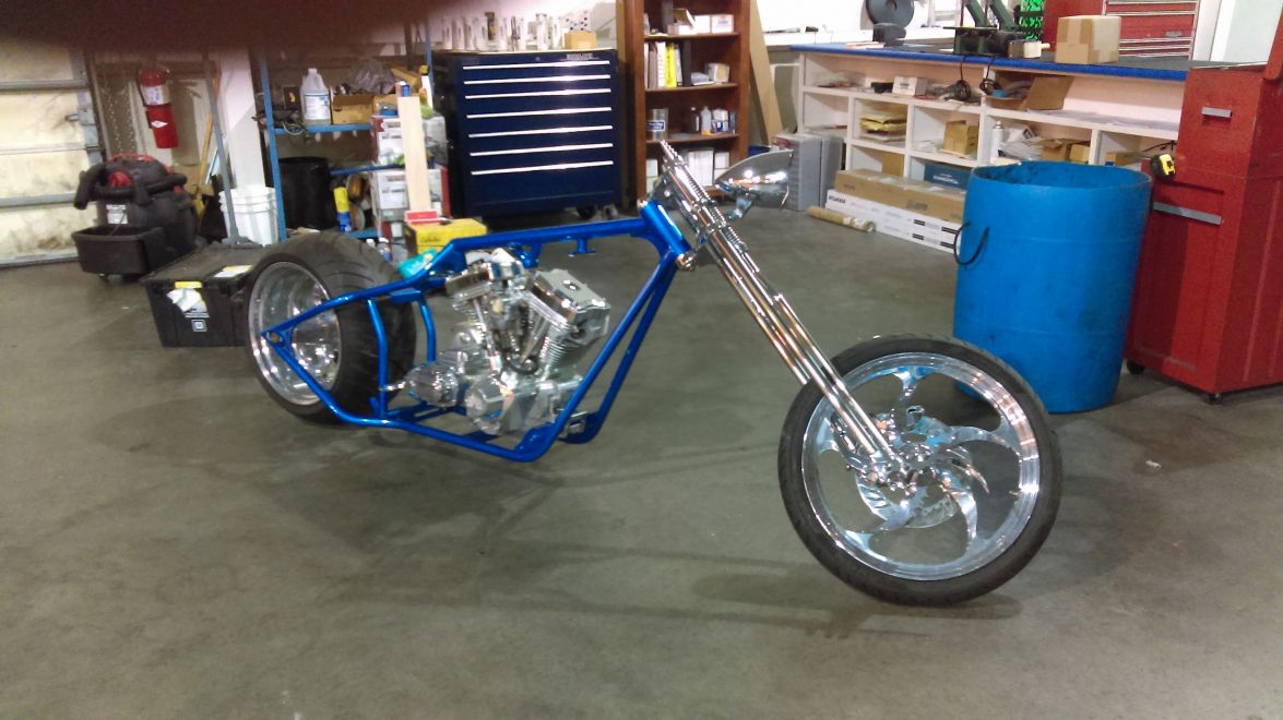 Chopper Build
My other project. I designed the bike and machined the springer, rims, and rotors. 
Keywords: Chopper